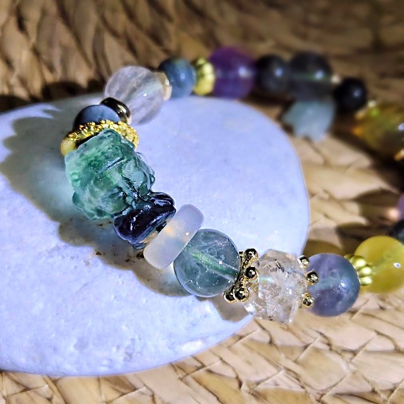 Ocean Guardian Bracelet | Colored Stone| White Crystal | Eagle Eye Stone| Jadeite | White Agate | - Bracelets - Crystal 