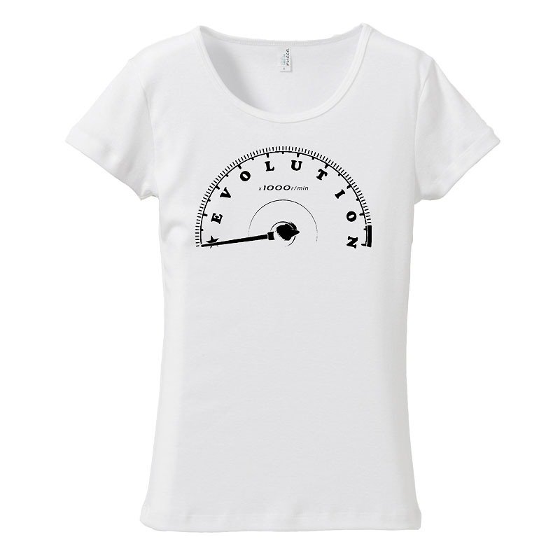 [レディースTシャツ] EVOLUTION - T 恤 - 棉．麻 白色
