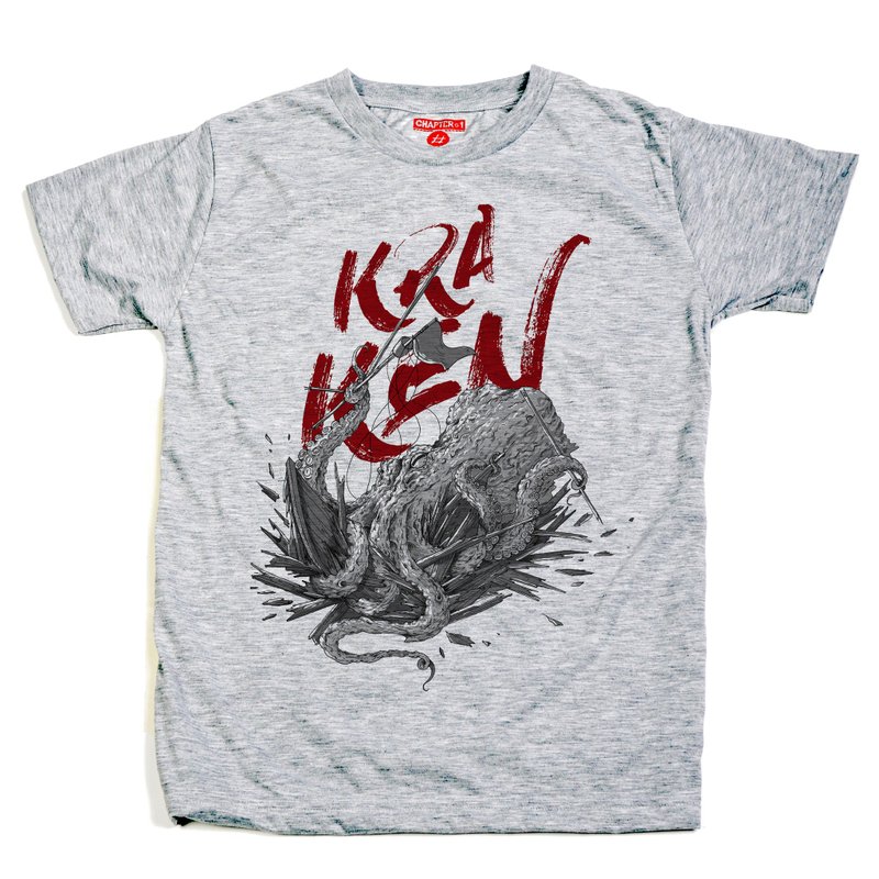 Kraken unisex men woman cotton mix Chapter One T-shirt - 男 T 恤 - 棉．麻 白色