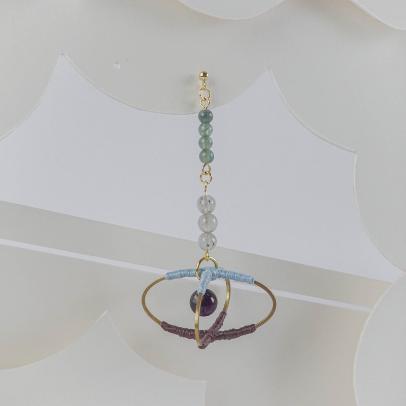 SINGLE earring【 The light 】masaka_no.379 - ต่างหู - ทองแดงทองเหลือง หลากหลายสี