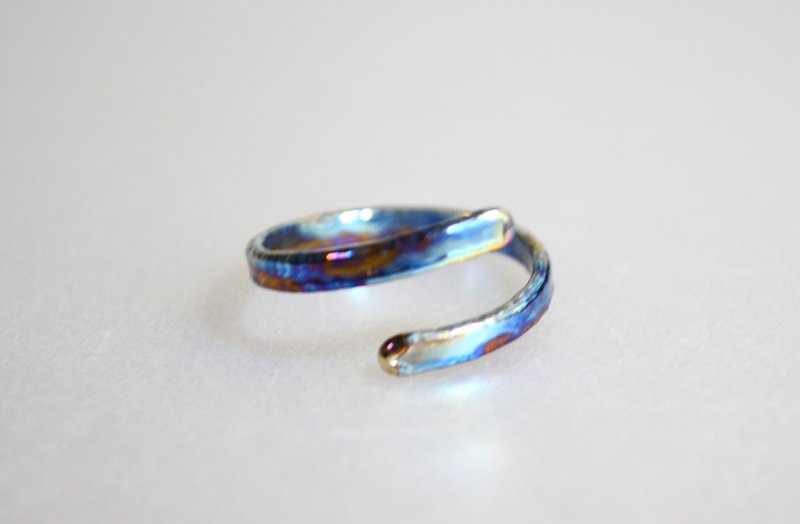 Titanium ring・Gr5・64チタンリング=螺・逆巻き=13号 - 戒指 - 其他金屬 多色