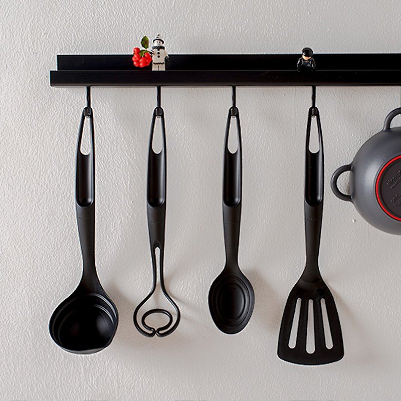 [30% off on clearance] Korean nineware four-piece cooking utensil set - black - ตะหลิว - พลาสติก สีดำ