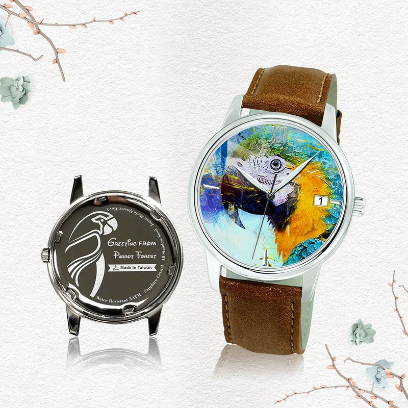 【手錶客製】41 mm 8207MS 鋼色 (錶面+底蓋設計訂製) - 男錶/中性錶 - 不鏽鋼 