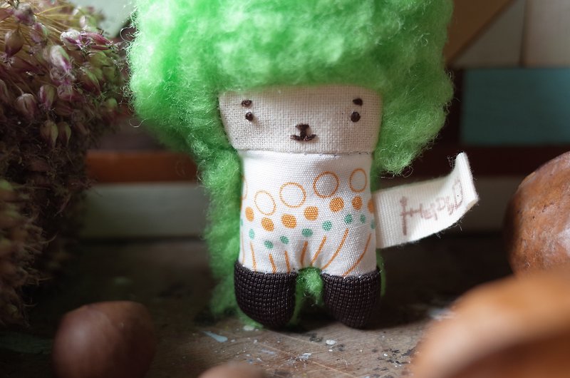 Doll Bunny - Grass Green Hair - Circle Line - 2018011 - ที่ห้อยกุญแจ - ผ้าฝ้าย/ผ้าลินิน สีเขียว
