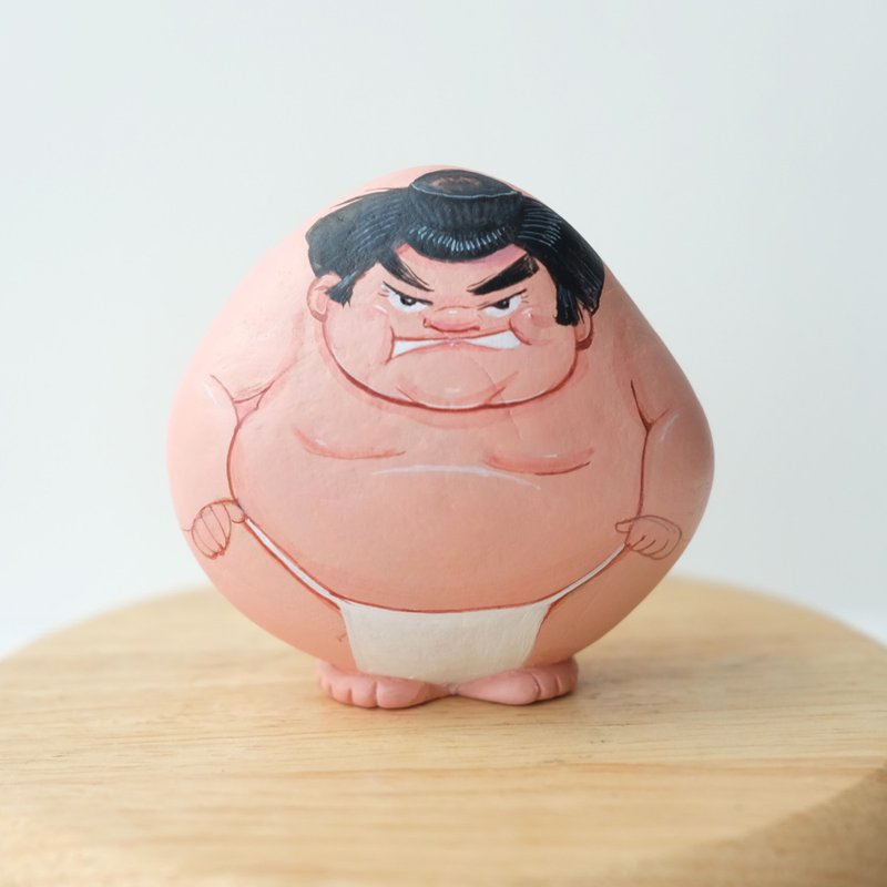 Sumo doll, Stone Art Paint by Acrylic Colour. - Stuffed Dolls & Figurines - Stone White