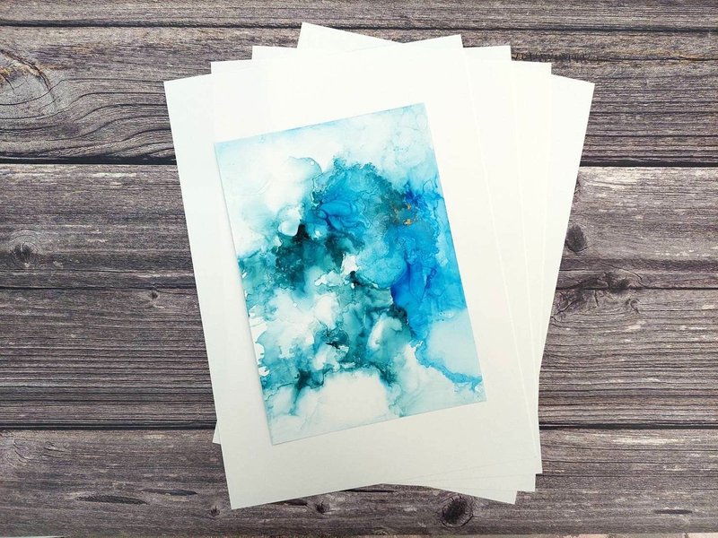 Alcohol ink special paper A4 - Cards & Postcards - Paper White