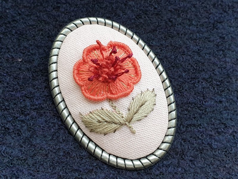 Embroidery /Brooch /Poppies - Brooches - Thread 