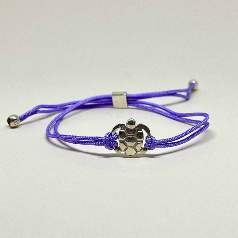 bracelet on a wrist wristband silver 925 turtles summer bracelet  nylon thread - สร้อยข้อมือ - โลหะ 