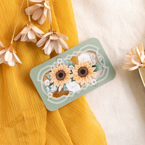 【7857】海外　マステ　5m巻売り　PETマスキングテープ　お花系　ひまわり ひまわり ー 5cm クリアPETテープ - ショップ 樂意デザイン【公式