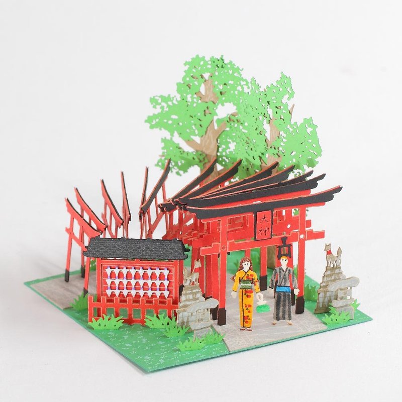 Senbon Torii - FingerART Paper Art Model with Plastic Box (SJ-511) - Wood, Bamboo & Paper - Other Materials Red