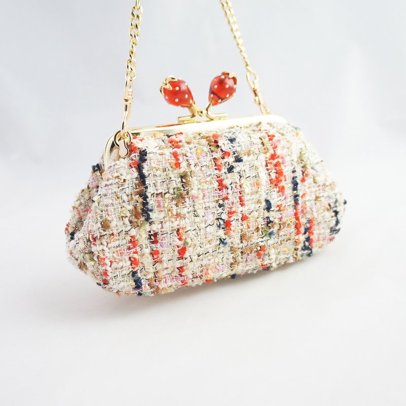 【Tweed Series】Strawberry Cake - Coin Purses - Wool Red