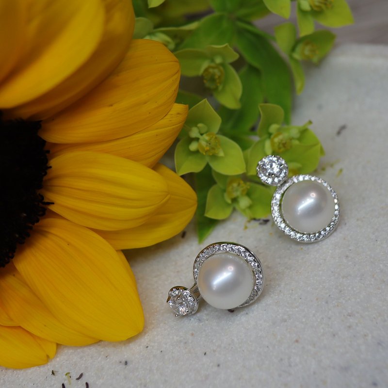 [Fragrant Fragrance] Freshwater Pearl Earrings | Pearl of Autumn Landscape - ต่างหู - ไข่มุก 