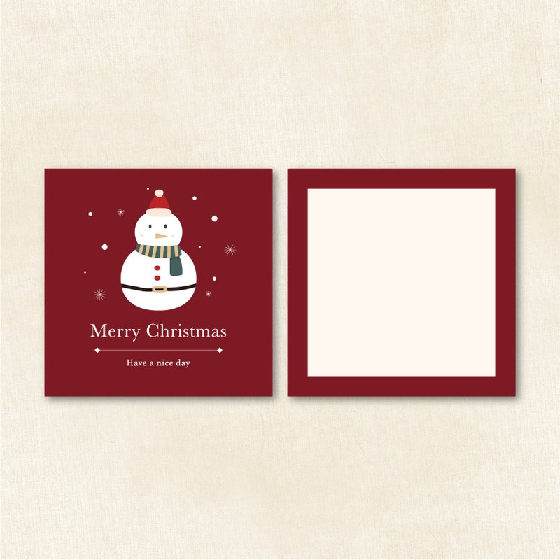 Christmas card Snowman card Christmas gift card Christmas photo card Santa Claus - การ์ด/โปสการ์ด - กระดาษ 