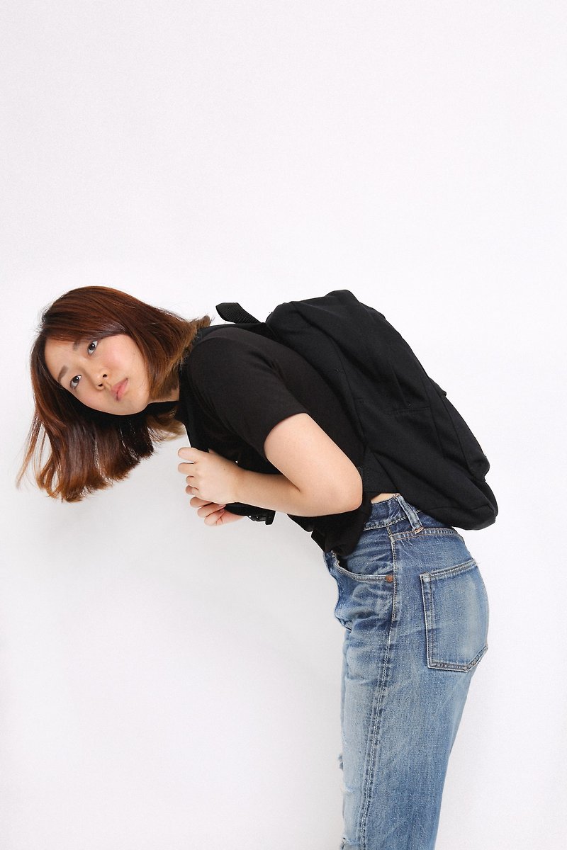 Backpack - Black canvas - Backpacks - Cotton & Hemp Black