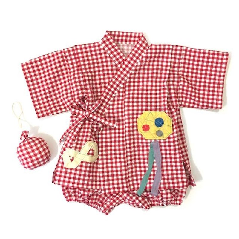 ＜JINBEI＞Japanese summer clothes Kimono of the baby - Other - Cotton & Hemp Red