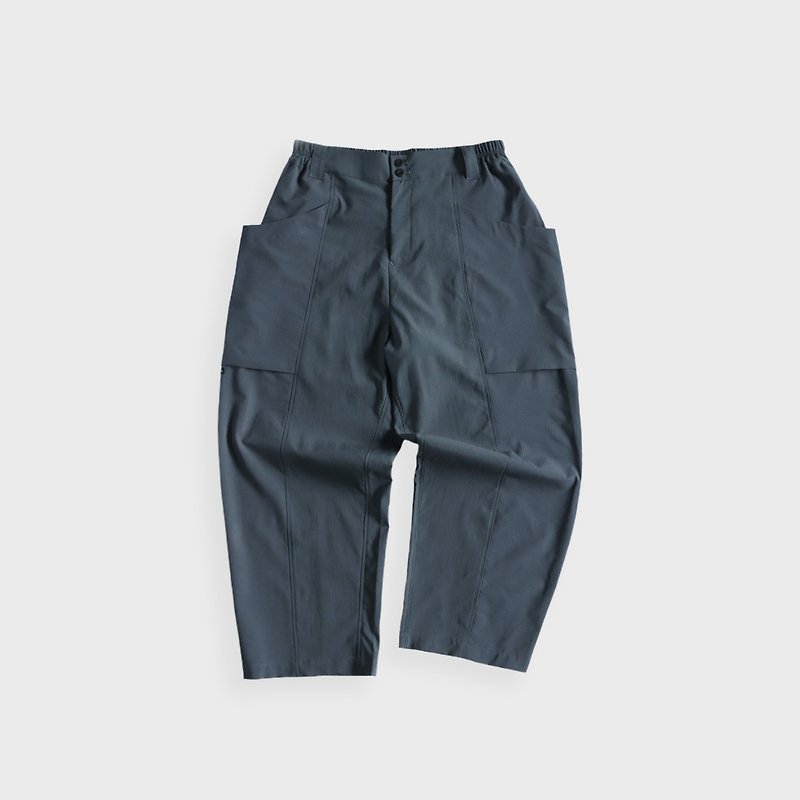 DYCTEAM - See-through Loose-fit Pocket Trousers (gray blue) - กางเกงขายาว - วัสดุอื่นๆ สีเทา