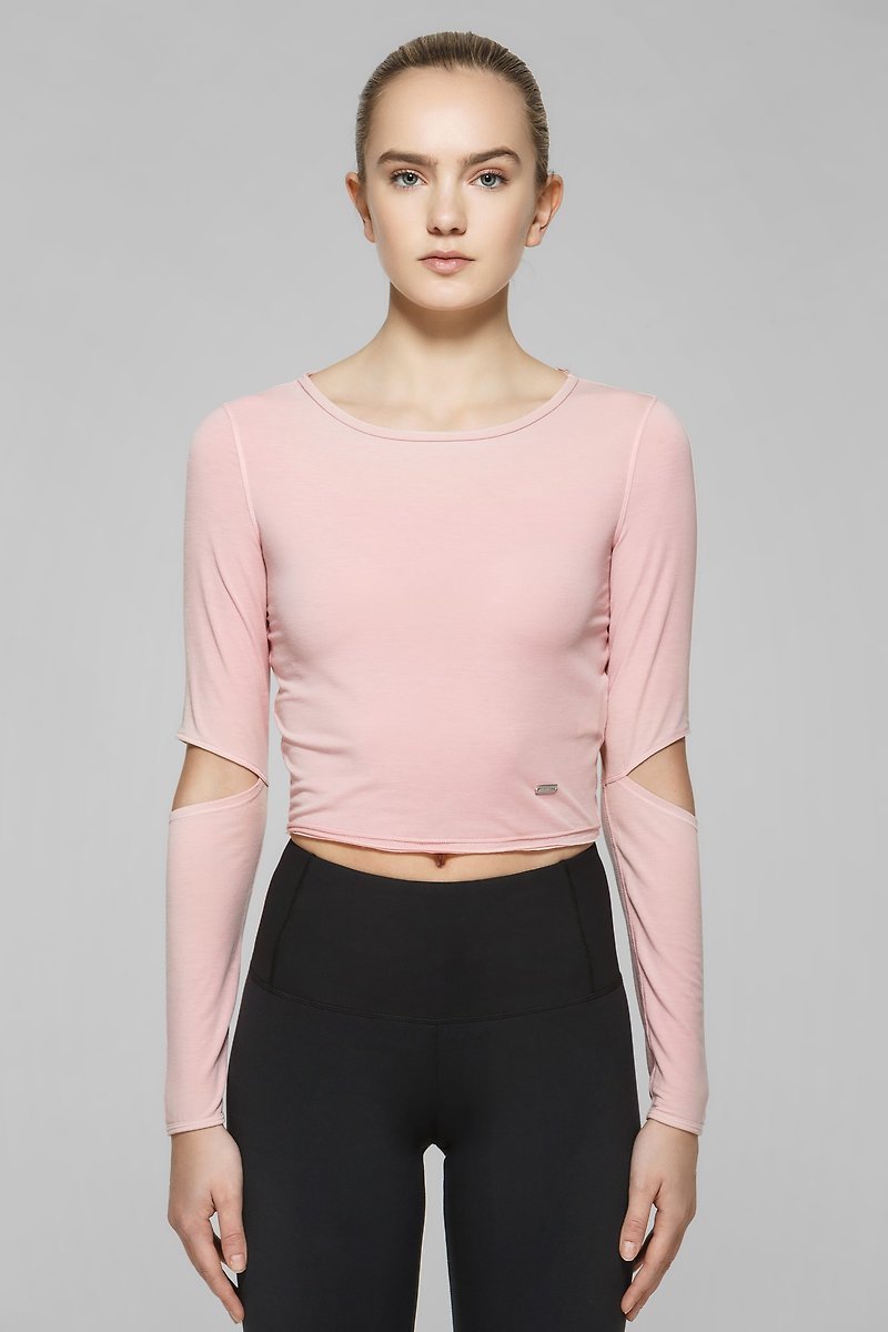 Bianca Cut-Out Crop Top II - Women's Sportswear Tops - Cotton & Hemp Pink