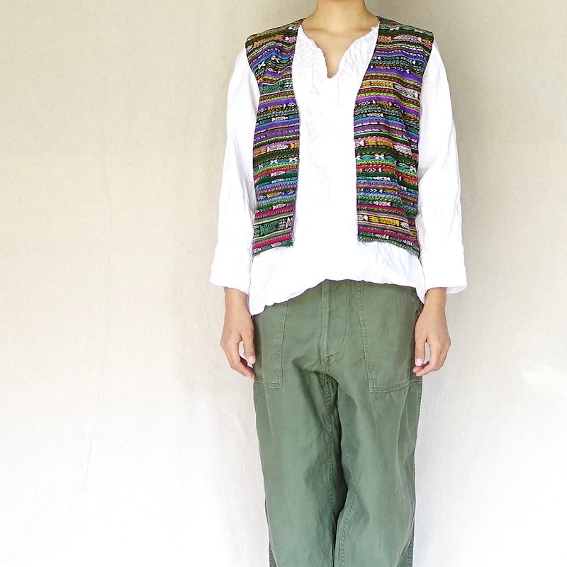 BajuTua / vintage / national wind blue weave vest - Women's Vests - Polyester Multicolor