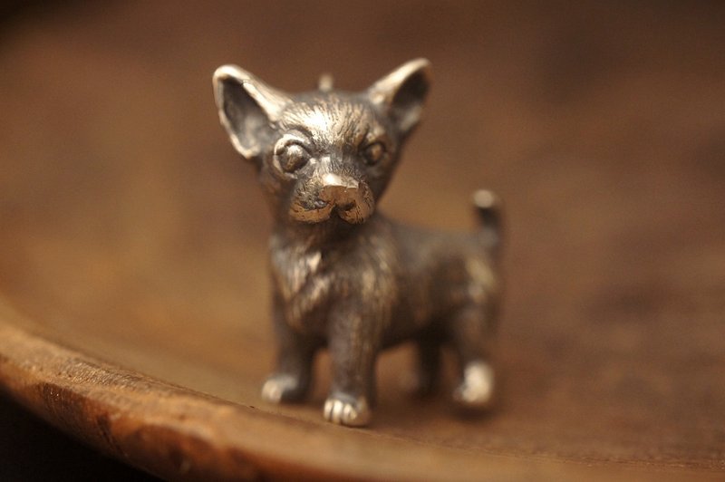 925 純銀立體芝娃娃吊咀(P42) - 不包括銀鏈- 手作 - 項鍊 - 純銀 黑色