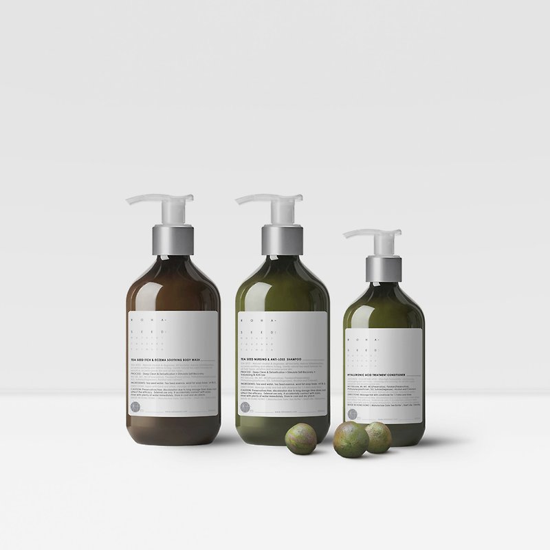 Tea seed shampoo, conditioner and shower set - แชมพู - พืช/ดอกไม้ 