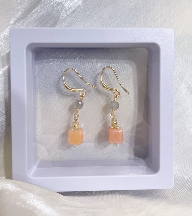 Labradorite/clear moonstone/crystal earrings/14k color-preserving earrings/packaging box included - Bracelets - Other Metals 