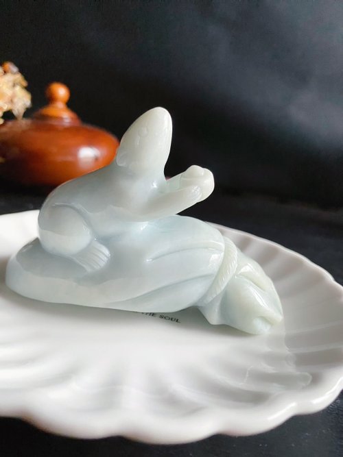 樂藏｜輕珠寶｜手作能量 孤品 天然緬甸玉翡翠 鼠錢帶財 擺件 禮物 財運亨通 招財