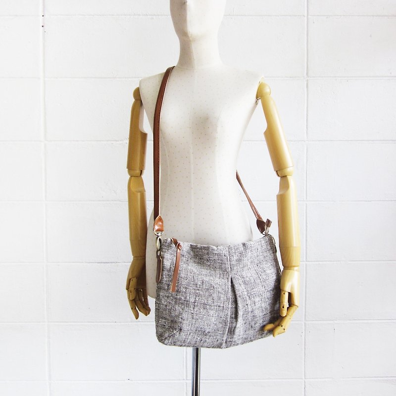 Cross-body and Shoulder One Pleat Size L Botanical Dyed Cotton - Backpacks - Cotton & Hemp 