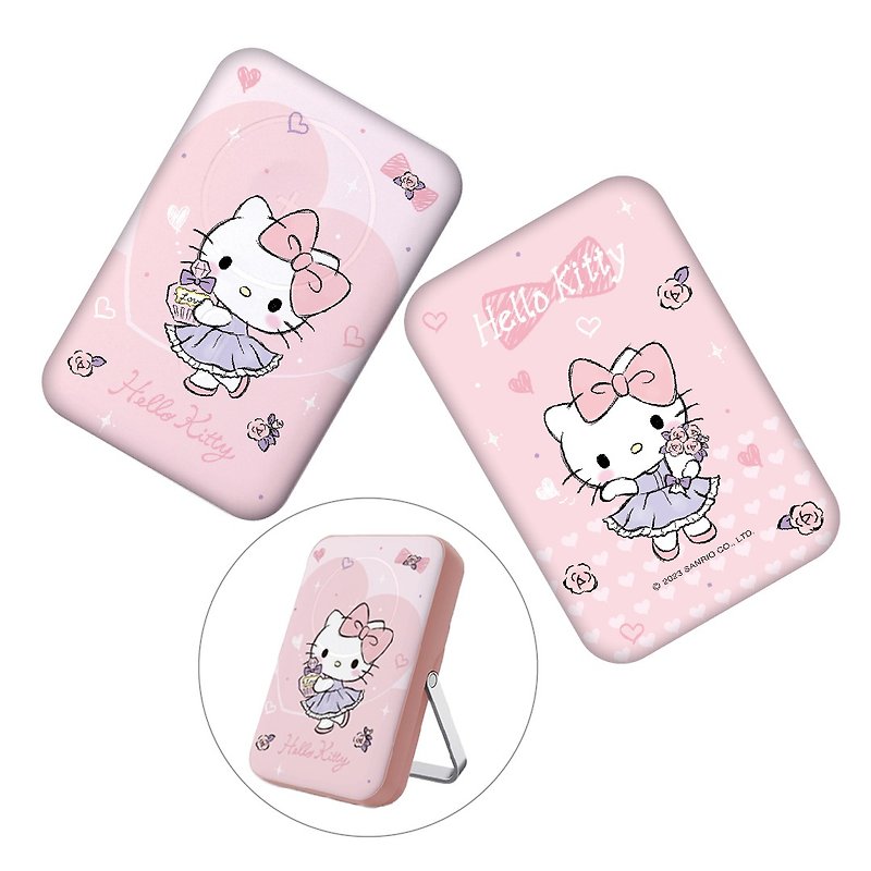 SANRIO-3 in 1 MagSafe 10000mAh Power Bank with Stand-HELLO KITTY - Chargers & Cables - Plastic Pink
