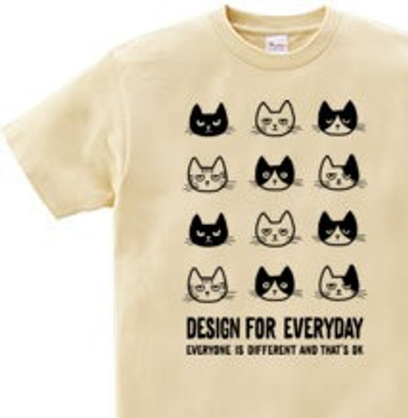 EVERYONE IS DIFFERENT AND THAT'S OK　～ねこシリーズ～  150.160（WomanM.L）　Tシャツ【受注生産品】 - Tシャツ - コットン・麻 カーキ
