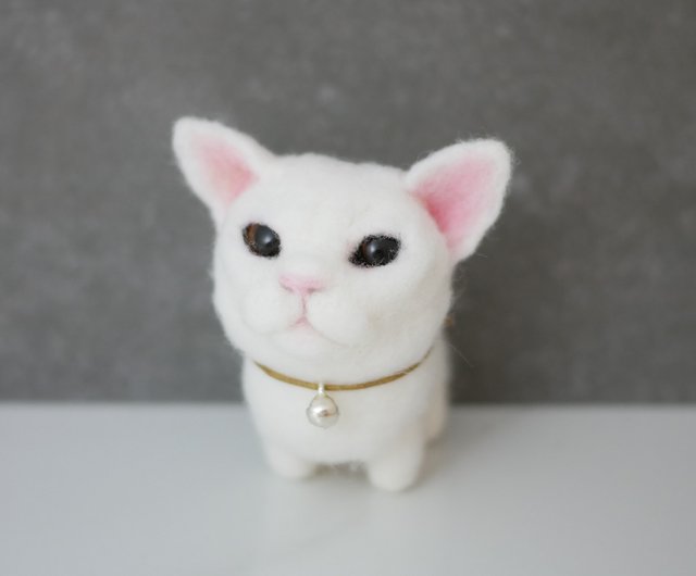 白猫のオーダーメイドペット羊毛フェルト 豆豆猫シリーズ