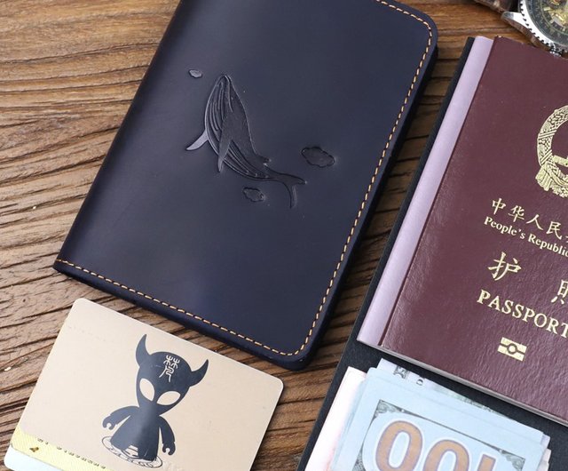 Crazy Horse レザー パスポート ホルダー ハンドメイド レザー