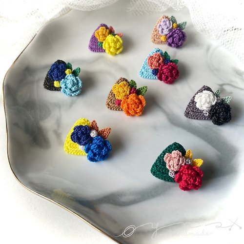 YN’S-handmade 玫瑰系列 - 三角款式 - 純人手鈎織編織
