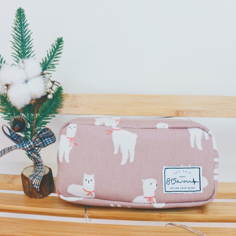 Pink Grass Nima Pencil Case/Cosmetic Bag | 815a.m - Toiletry Bags & Pouches - Cotton & Hemp 