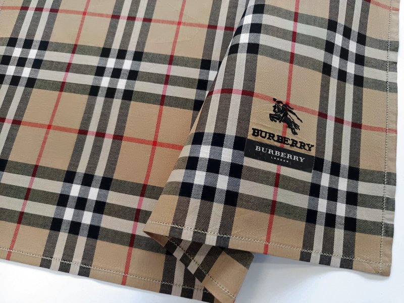 Burberry 復古手帕 Nova Check 格紋 棕色 19 x 19 英吋 - 手帕 - 棉．麻 卡其色