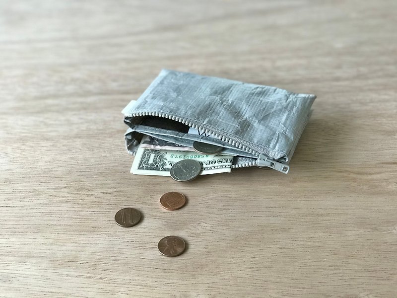 light gray【mini wallet】超軽量ポリエチレン素材 / ユニセックス - 銀包 - 尼龍 灰色