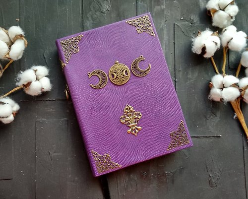junkjournals Spell book blank Shadows Witch grimoire journal handmade for sale moon
