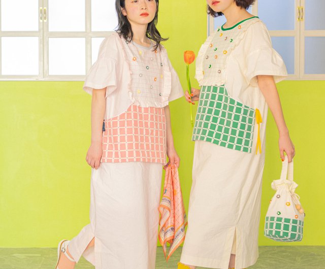 Flower Hill Dress - GREEN - ショップ HOWTOVENUS ワンピース - Pinkoi