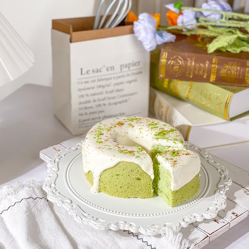 【揪嗨派】濃郁奶蓋戚風蛋糕 6吋 -香菜口味 - 蛋糕/甜點 - 新鮮食材 綠色