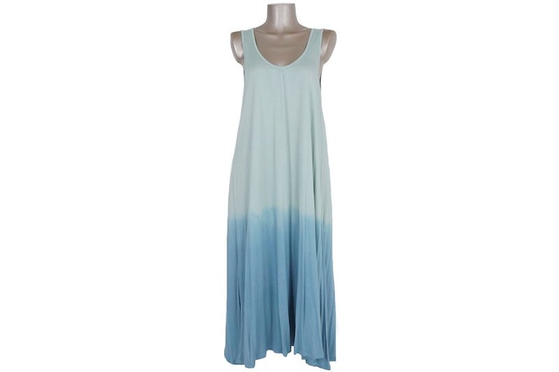 大人のグラデーションタンクトップリゾートロングドレス＜デイドリーム＞ - 洋裝/連身裙 - 其他材質 藍色