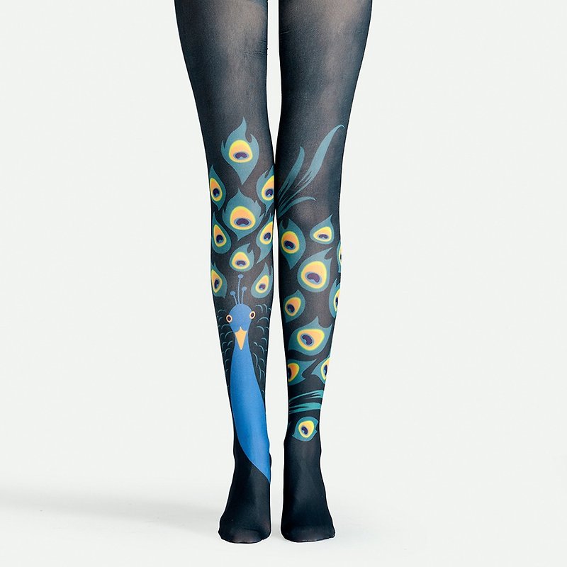 Viken plan designer brand pantyhose cotton socks creative stockings pattern stockings peacock - ถุงเท้า - ผ้าฝ้าย/ผ้าลินิน 