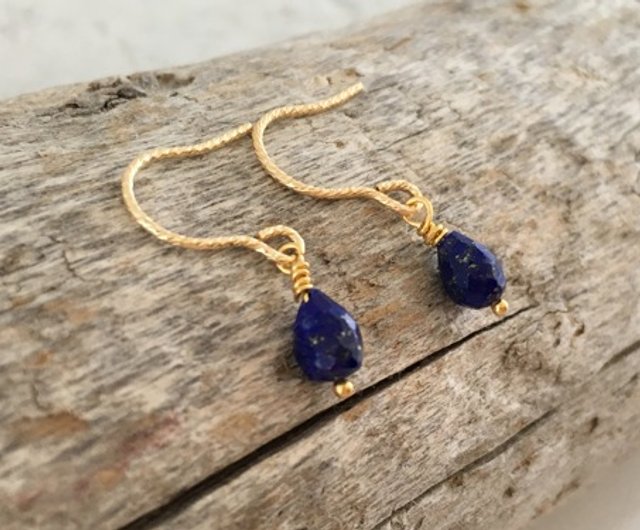 天然ラピスラズリ 星空の宝石 K14GFピアス/イヤリング - ショップ Sae+