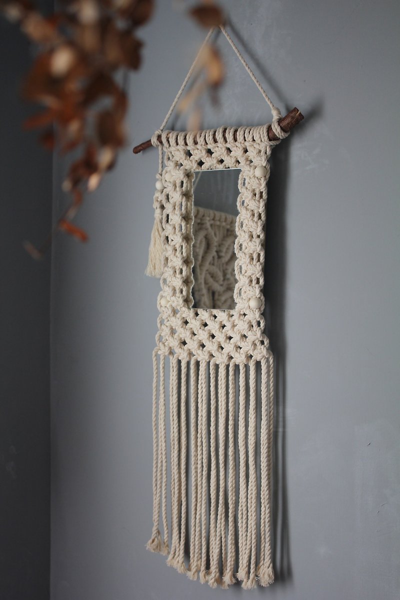 Macrame Dual Purpose Wall Mirror - Wall Décor - Other Materials 