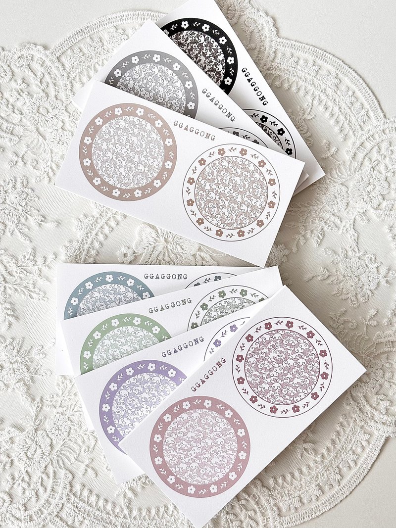 Round Floral Frame Memo Pad - 便條紙/便利貼 - 紙 