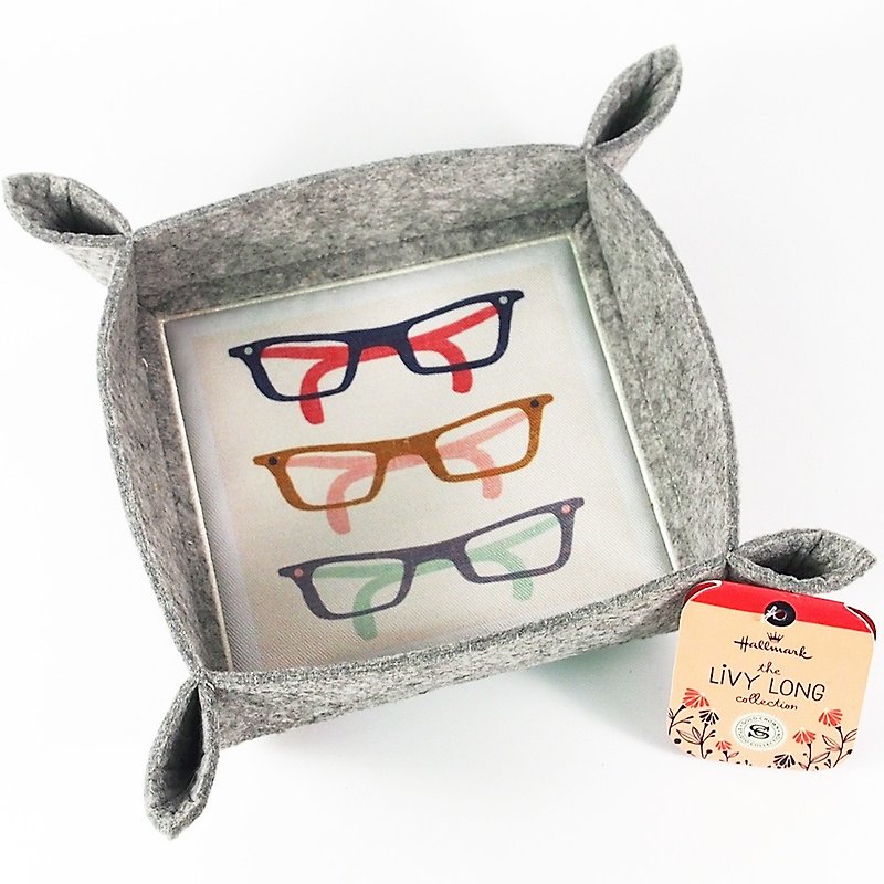 Simple glasses non-woven arrangement box [Hallmark-Livy Long series designer] - กล่องเก็บของ - วัสดุอื่นๆ สีเทา