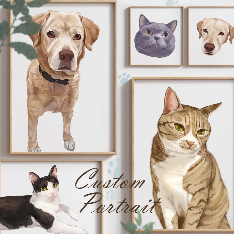 Custom Portrait | Family and Pet Portrait | Couple Gift - Customized Portraits - Other Materials 