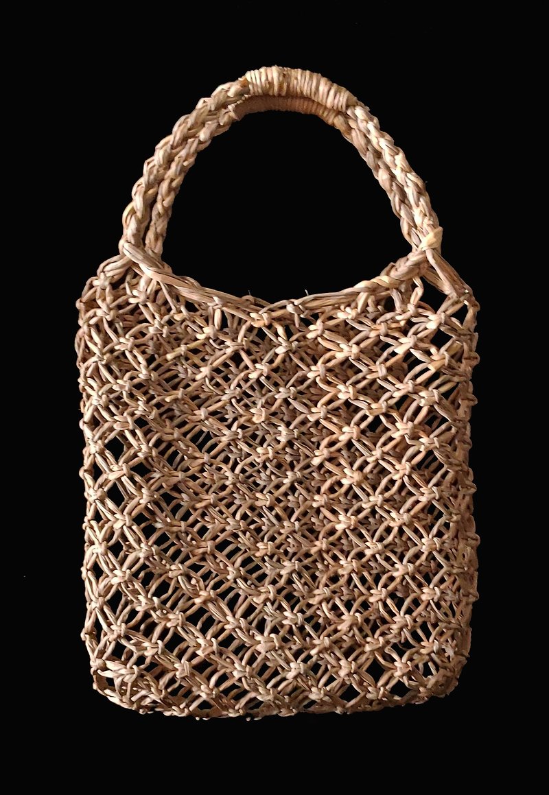 Lin Knitted Hand Net Bag-Square - กระเป๋าถือ - วัสดุอื่นๆ 