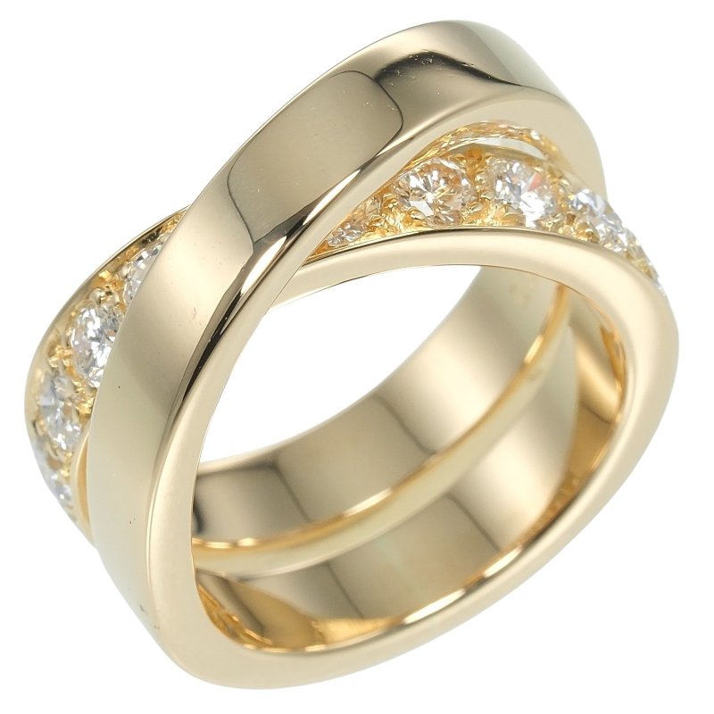 【日本直送】カルティエ CARTIER パリ 8号 リング 指輪 K18YG イエローゴールド ダイヤモンド 約12.9g【中古】Aランク - 戒指 - 貴金屬 金色