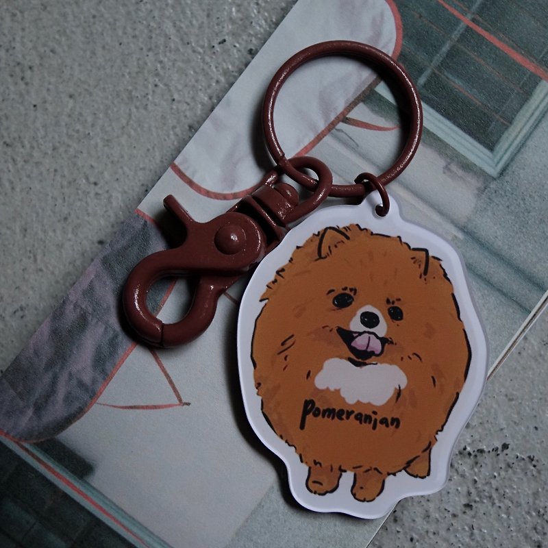 [Quick Shipping] Pomeranian Keychain - ที่ห้อยกุญแจ - อะคริลิค สีนำ้ตาล
