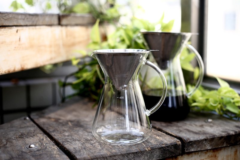 地中海不鏽鋼咖啡濾杯組 600ml II - 咖啡壺/咖啡器具 - 不鏽鋼 透明