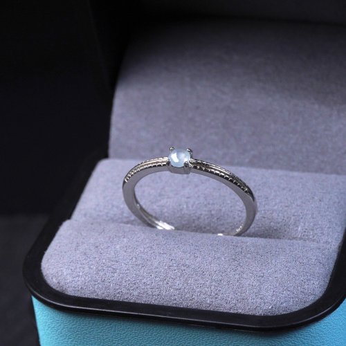 瓔珞珠寶盒 E.L.Jewelry Box 冰種翡翠蛋面戒指 925純銀 | 天然緬甸玉翡翠A貨 | 送禮
